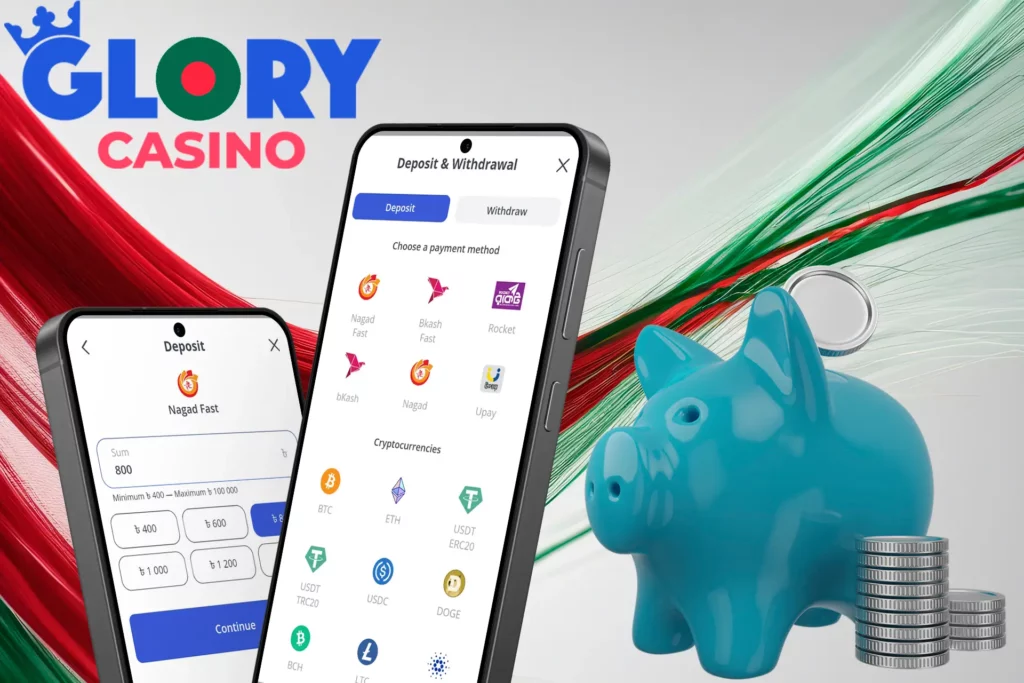 Making a first deposit at Glory Casino