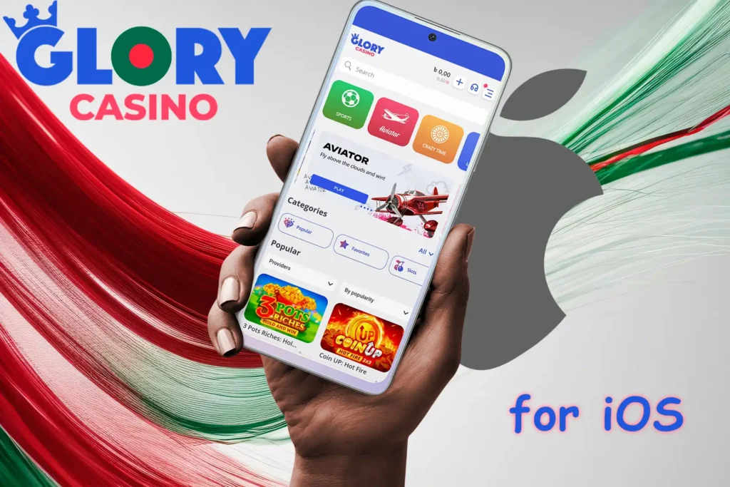 Glory Casino on an iOS device