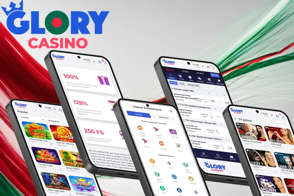 Player exploring the Glory Casino platform
